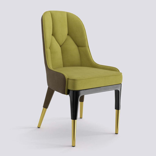 Iconic Dining Chair In Wooden Polish + Gold Cap | 503