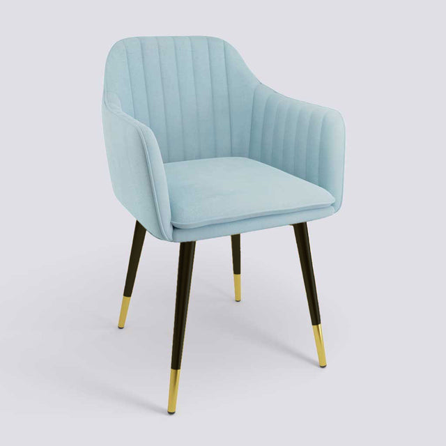 Streak Lounge Chair In Powder Coated + Gold Caps Metal Base | 1919