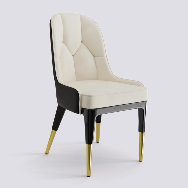 Iconic Dining Chair In Wooden Polish + Gold Cap | 503