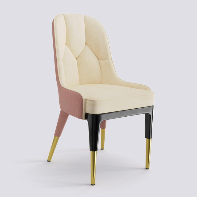 Iconic Dining Chair In Wooden Polish + Gold Cap | 503