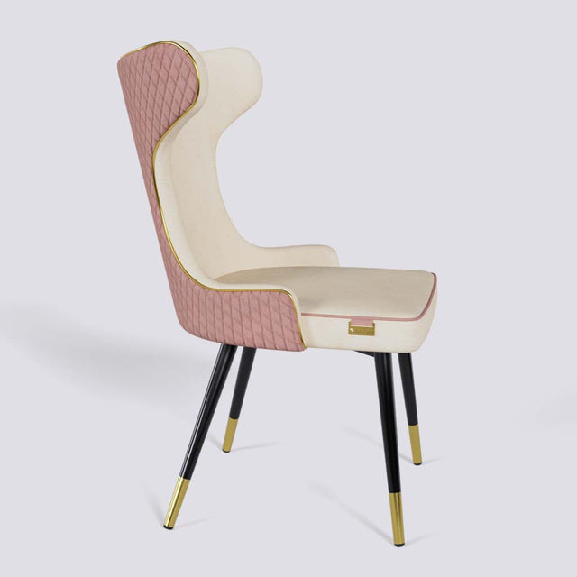 Empress Dining Chair in Powder Coated + Gold Caps Metal Base | 509