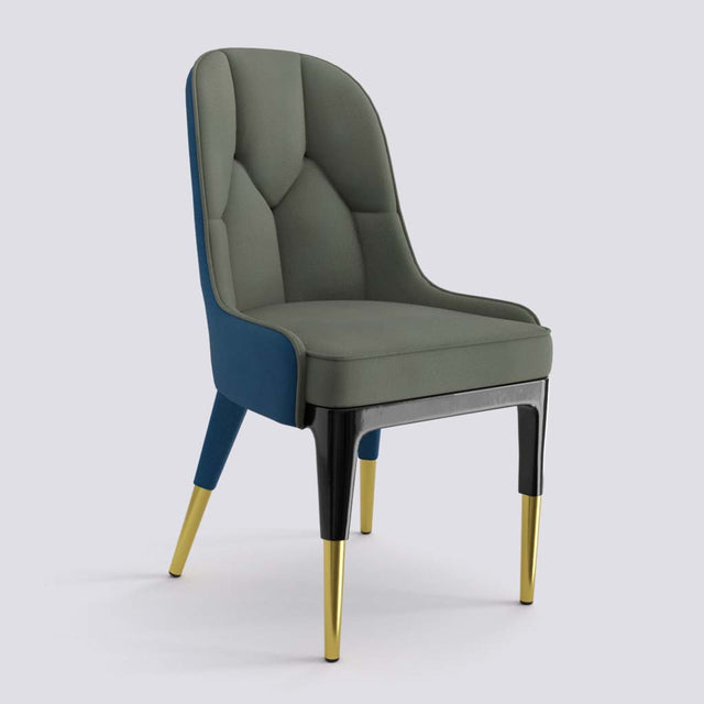 Iconic Dining Chair In Wooden Polish + Gold Cap | 503