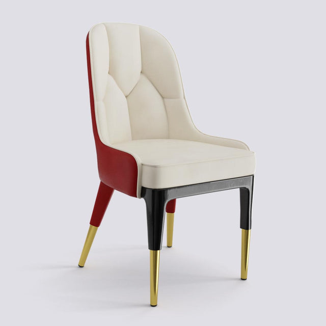 Iconic Dining Chair In Wooden Polish + Gold Cap | 503