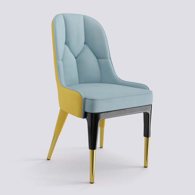 Iconic Dining Chair In Wooden Polish + Gold Cap | 503