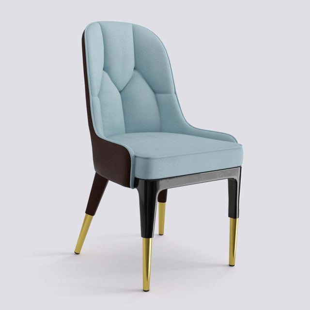 Iconic Dining Chair In Wooden Polish + Gold Cap | 503