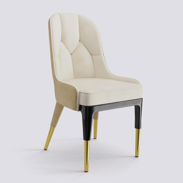 Iconic Dining Chair In Wooden Polish + Gold Cap | 503