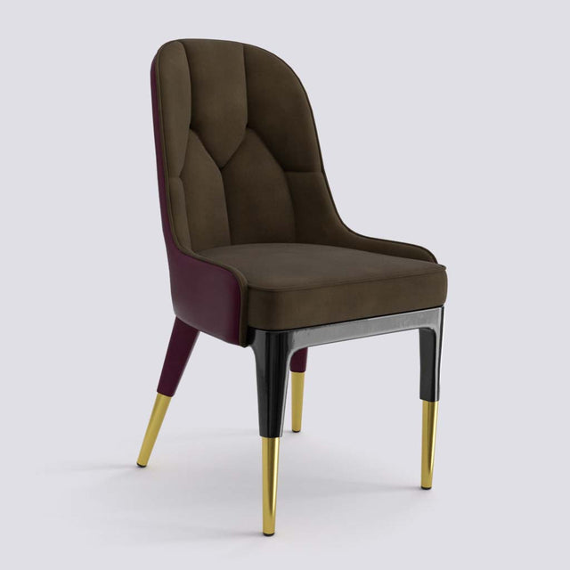 Iconic Dining Chair In Wooden Polish + Gold Cap | 503