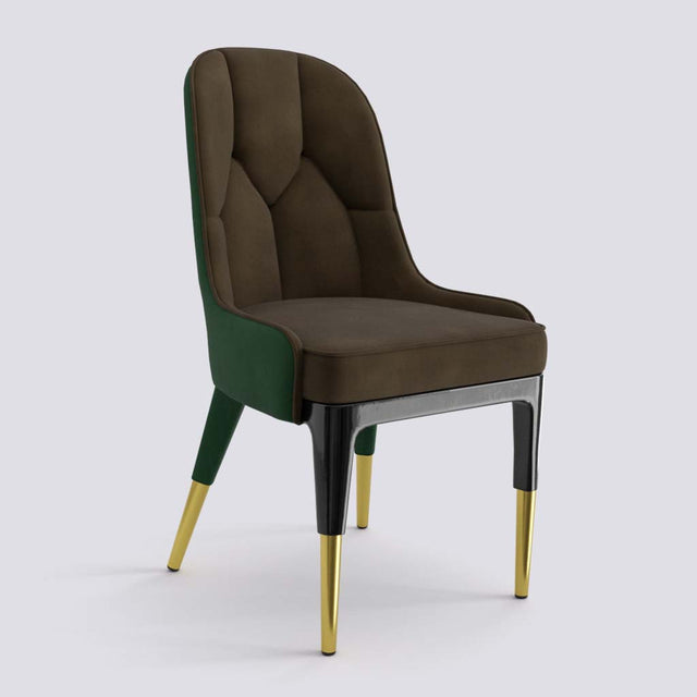 Iconic Dining Chair In Wooden Polish + Gold Cap | 503