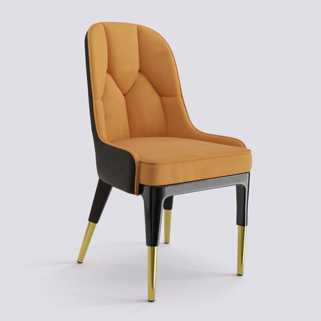 Iconic Dining Chair In Wooden Polish + Gold Cap | 503