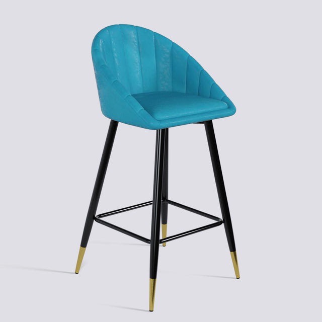 Bar Stool 605 In Powder Coated + Gold Caps Metal Base
