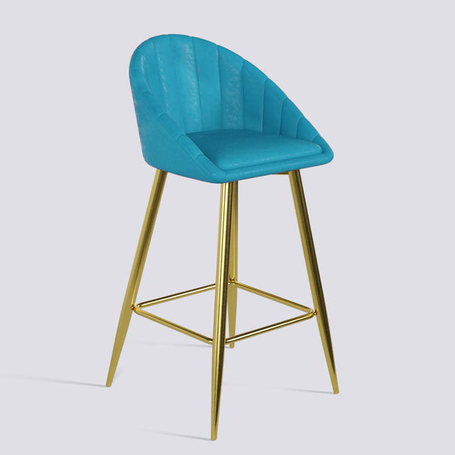 Bar Stool 605 In Gold Electroplated Metal Base