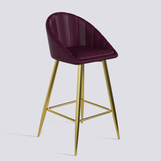 Bar Stool 605 In Gold Electroplated Metal Base