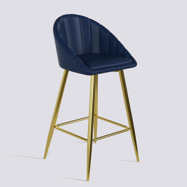 Bar Stool 605 In Gold Electroplated Metal Base