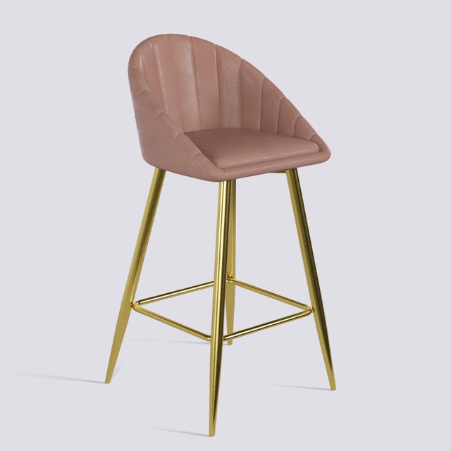 Bar Stool 605 In Gold Electroplated Metal Base