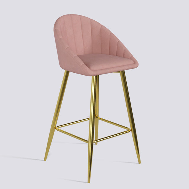 Bar Stool 605 In Gold Electroplated Metal Base