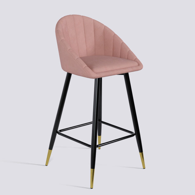 Bar Stool 605 In Powder Coated + Gold Caps Metal Base