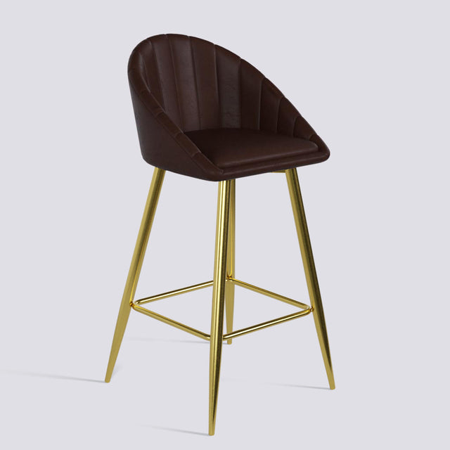Bar Stool 605 In Gold Electroplated Metal Base