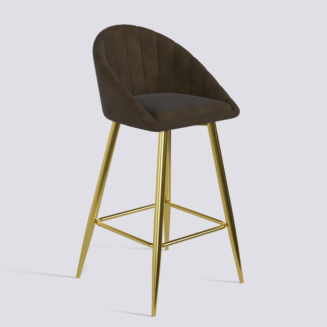 Bar Stool 605 In Gold Electroplated Metal Base