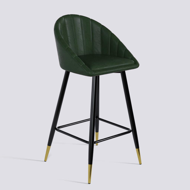 Bar Stool 605 In Powder Coated + Gold Caps Metal Base