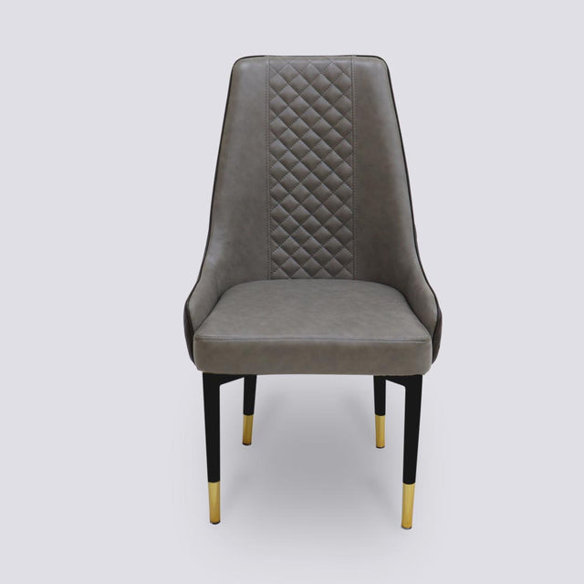 Imperial Dining Chair In Powder Coated + Gold Caps Metal Base | 501