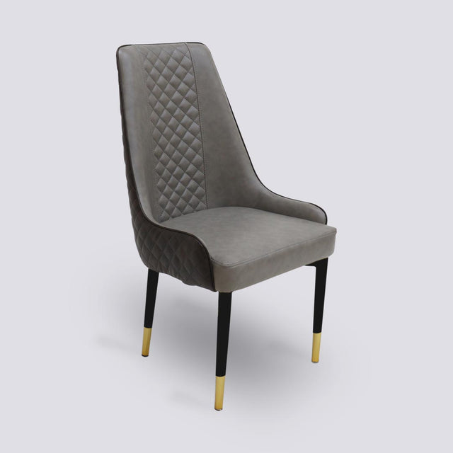 Imperial Dining Chair In Powder Coated + Gold Caps Metal Base | 501