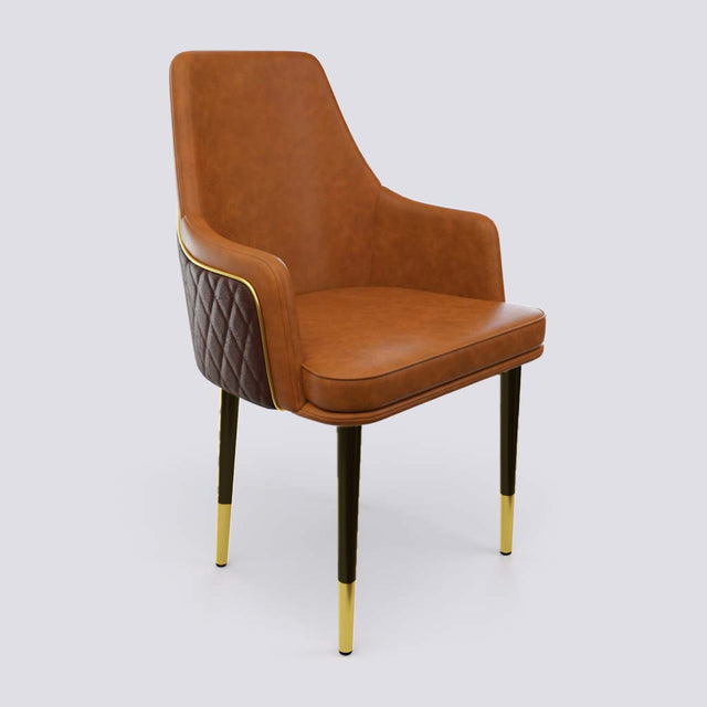 Lush Dining Chair In Powder Coated + Gold Cap | 483