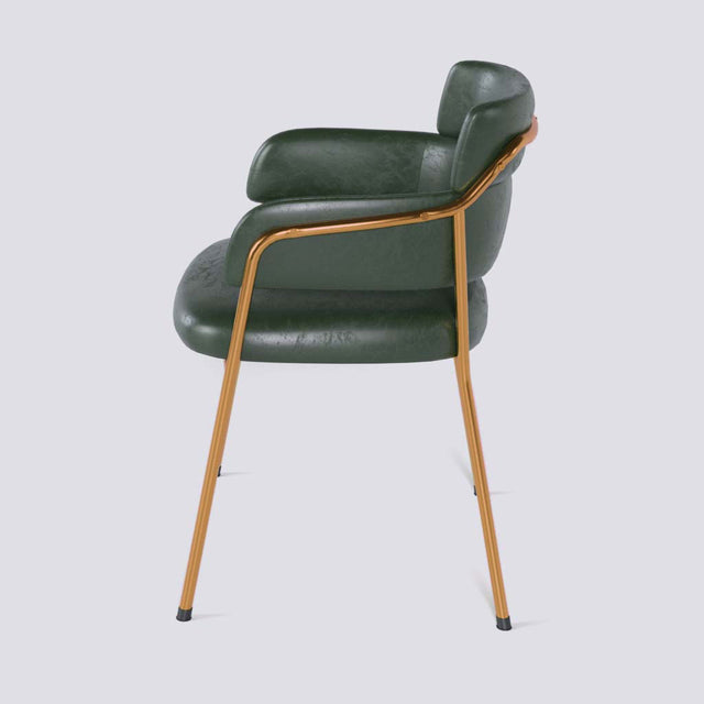 Plushy Lounge Chair In Rose Gold Electroplated Metal Frame | 479