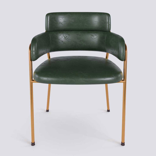 Plushy Lounge Chair In Rose Gold Electroplated Metal Frame | 479