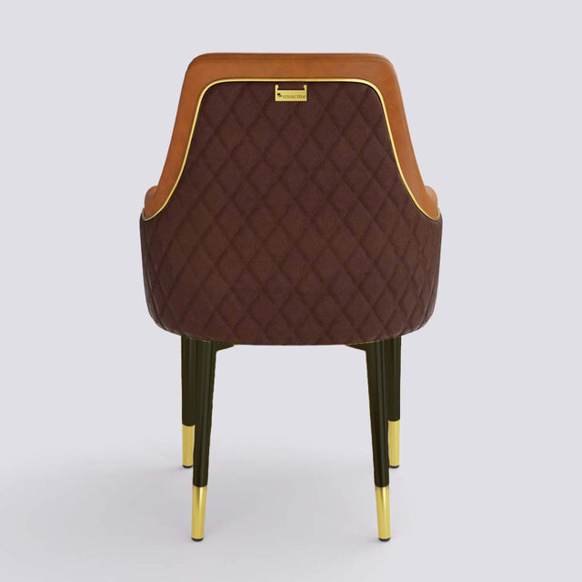 Lush Dining Chair In Powder Coated + Gold Cap | 483