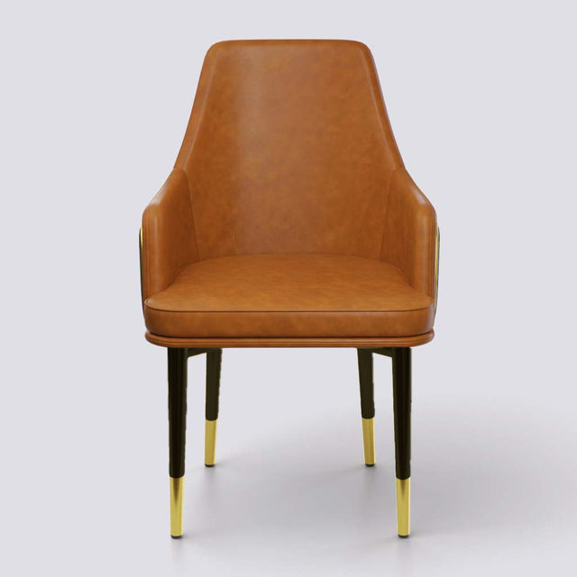 Lush Dining Chair In Powder Coated + Gold Cap | 483