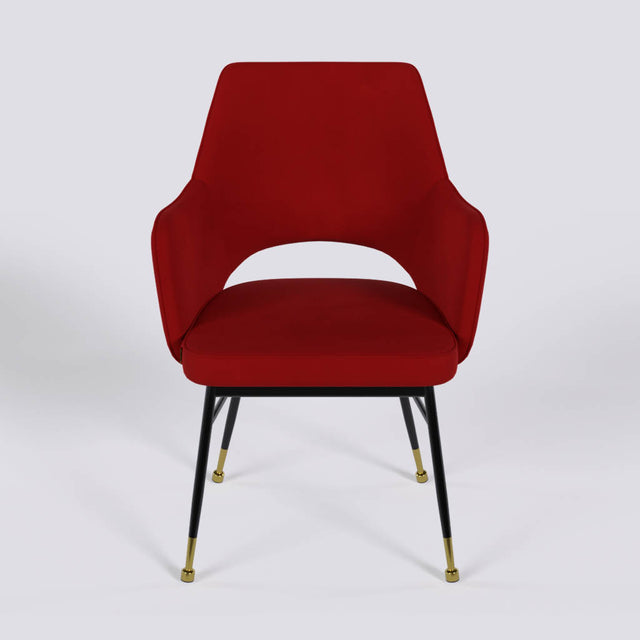 Vendow Lounge Chair In Powder Coated + Gold Caps Metal Base | 1922