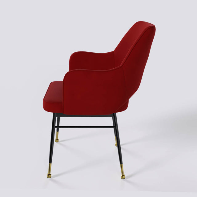 Vendow Lounge Chair In Powder Coated + Gold Caps Metal Base | 1922