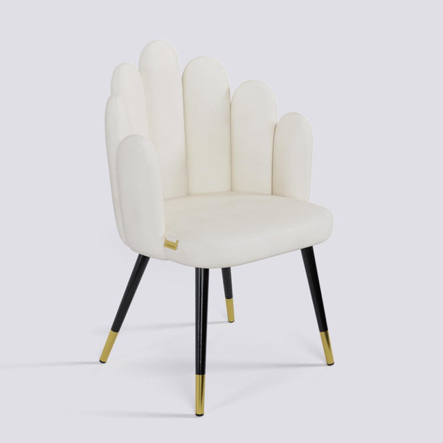 Finger Lounge Chair in Powder Coated + Gold Caps Metal Base | 1930