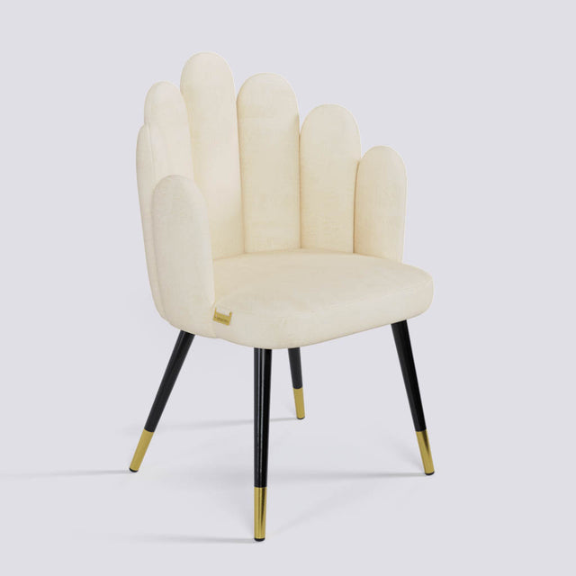 Finger Lounge Chair in Powder Coated + Gold Caps Metal Base | 1930