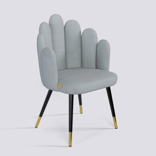 Finger Lounge Chair in Powder Coated + Gold Caps Metal Base | 1930