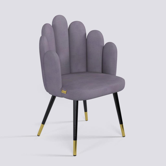 Finger Lounge Chair in Powder Coated + Gold Caps Metal Base | 1930