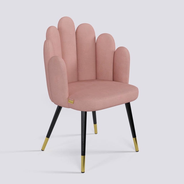 Finger Lounge Chair in Powder Coated + Gold Caps Metal Base | 1930