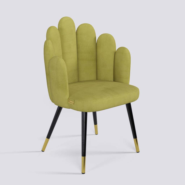 Finger Lounge Chair in Powder Coated + Gold Caps Metal Base | 1930