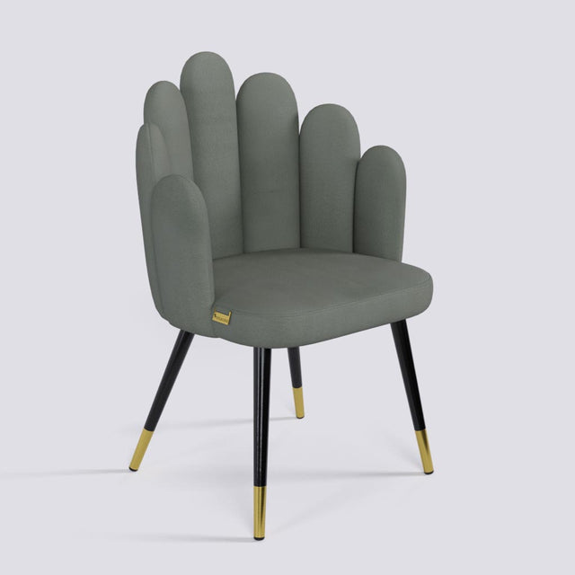 Finger Lounge Chair in Powder Coated + Gold Caps Metal Base | 1930