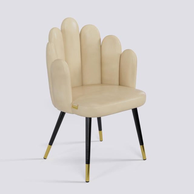 Finger Lounge Chair in Powder Coated + Gold Caps Metal Base | 1930