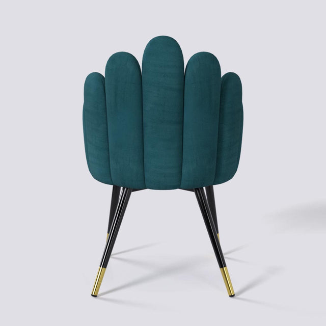 Finger Lounge Chair in Powder Coated + Gold Caps Metal Base | 1930