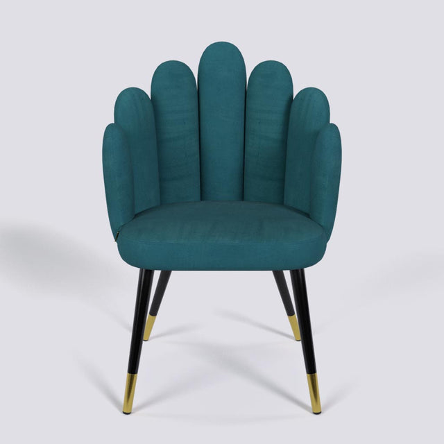 Finger Lounge Chair in Powder Coated + Gold Caps Metal Base | 1930