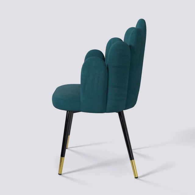 Finger Lounge Chair in Powder Coated + Gold Caps Metal Base | 1930