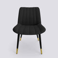 Aesthetic Dining Chair_Metal Base_Luxury_Chair_Midnight Black Velvet_475_Luxe_Front View