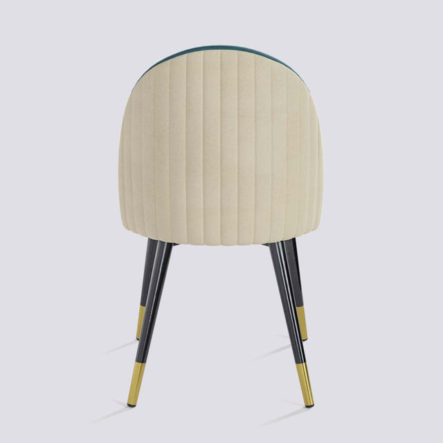 Regal Dining Chair In Powder Coated + Gold Caps Metal Base | 485