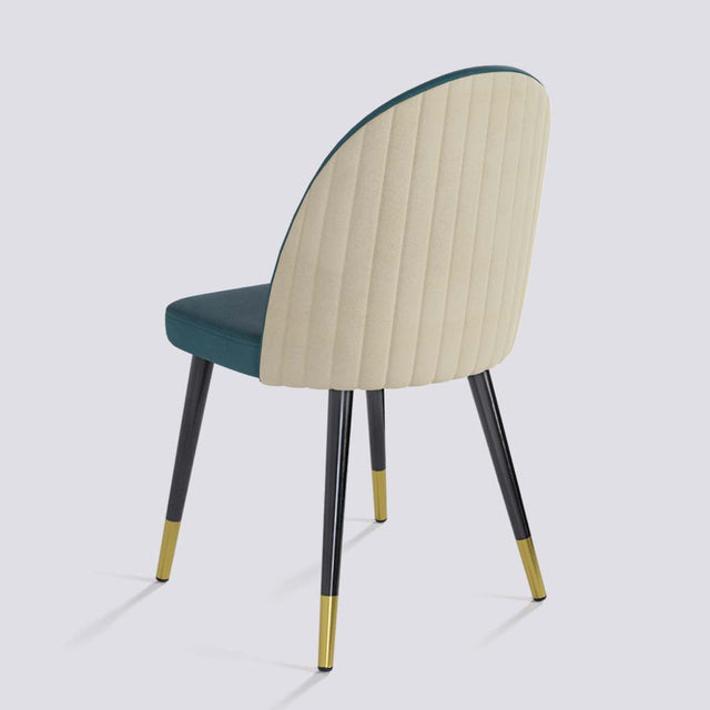 Regal Dining Chair In Powder Coated + Gold Caps Metal Base | 485