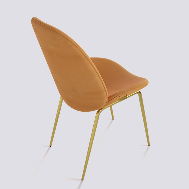 Curvy Dining Chair In Gold Electroplated Base | 486