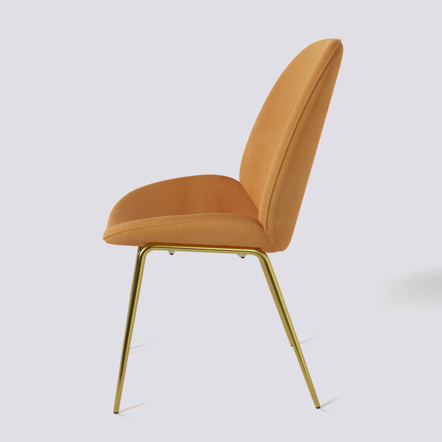 Curvy Dining Chair In Gold Electroplated Base | 486