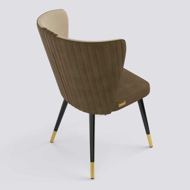 Wrap Dining Chair In Powder Coated + Gold Caps Metal Base | 490