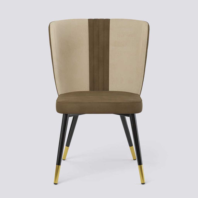 Wrap Dining Chair In Powder Coated + Gold Caps Metal Base | 490